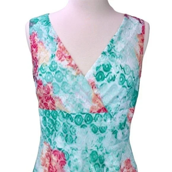 Sandra Darren Dress Floral Eyelet Overlay New - Picture 5 of 10